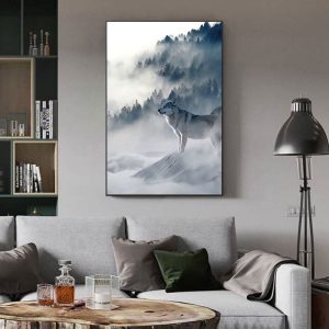 Tableau Loup Montagne