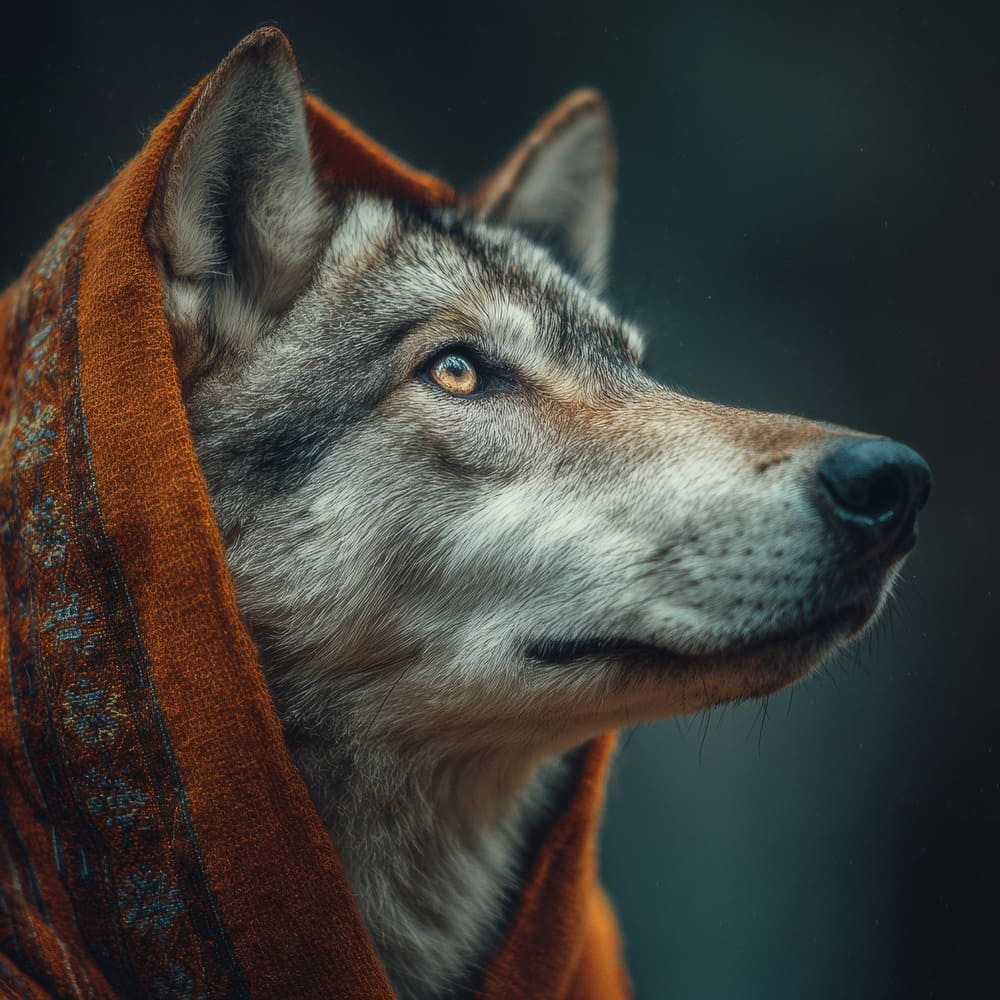 Sweat à Capuche Zippé Motif Loup étoilé – Homme Et Femme, Protection Solaire, Léger Et Respirant