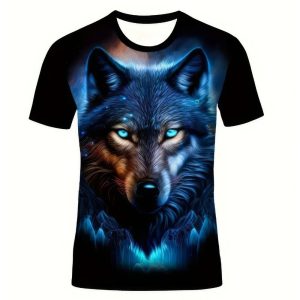 T-Shirt Loup Yeux Bleus