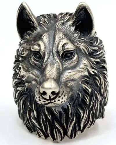 Chevalière Tête de Loup 3D Homme – Audace Indomptable